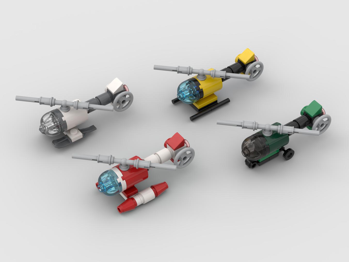 Micro rescue helicopter (with 4 landing versions and color sets)