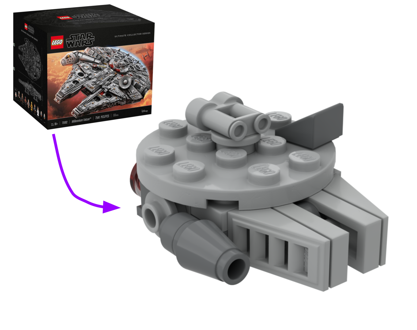 Micro UCS Millennium Falcon 75192 Alt alternate build
