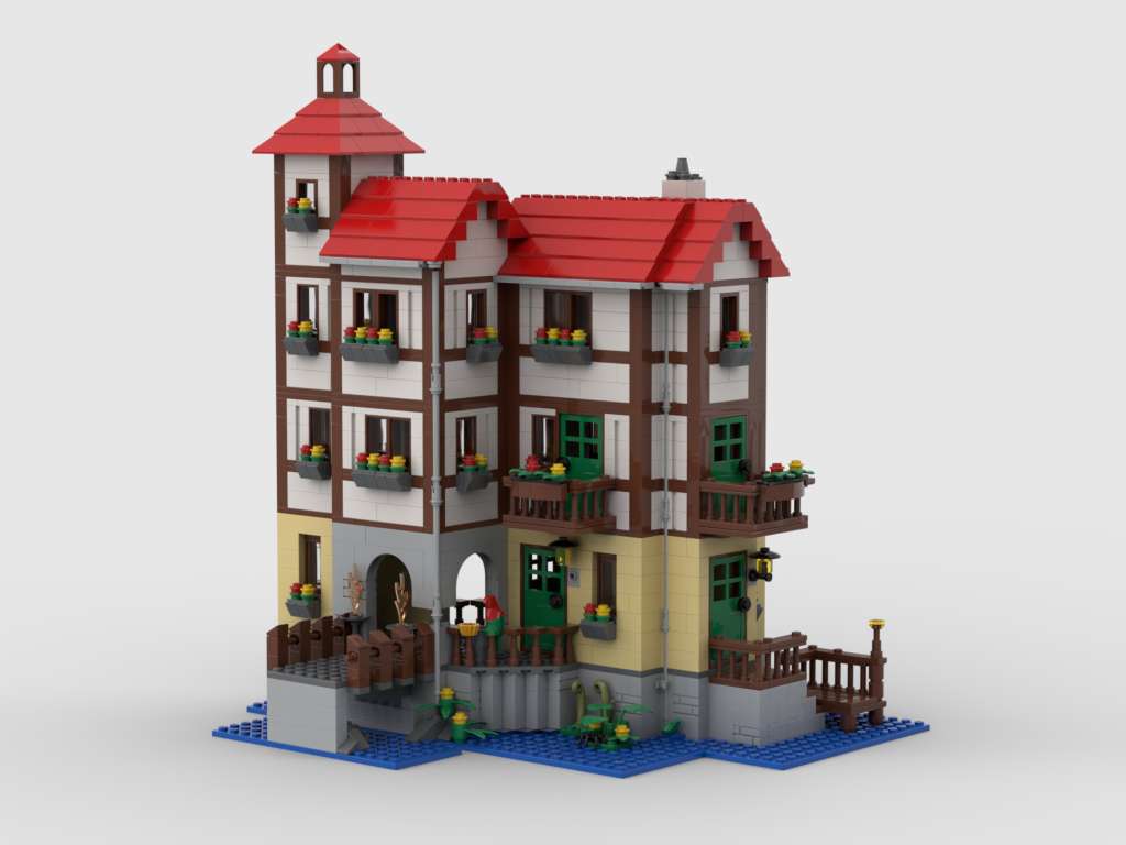 Jagdschoss im Fachwerk Stil   Building  in half-timbered design