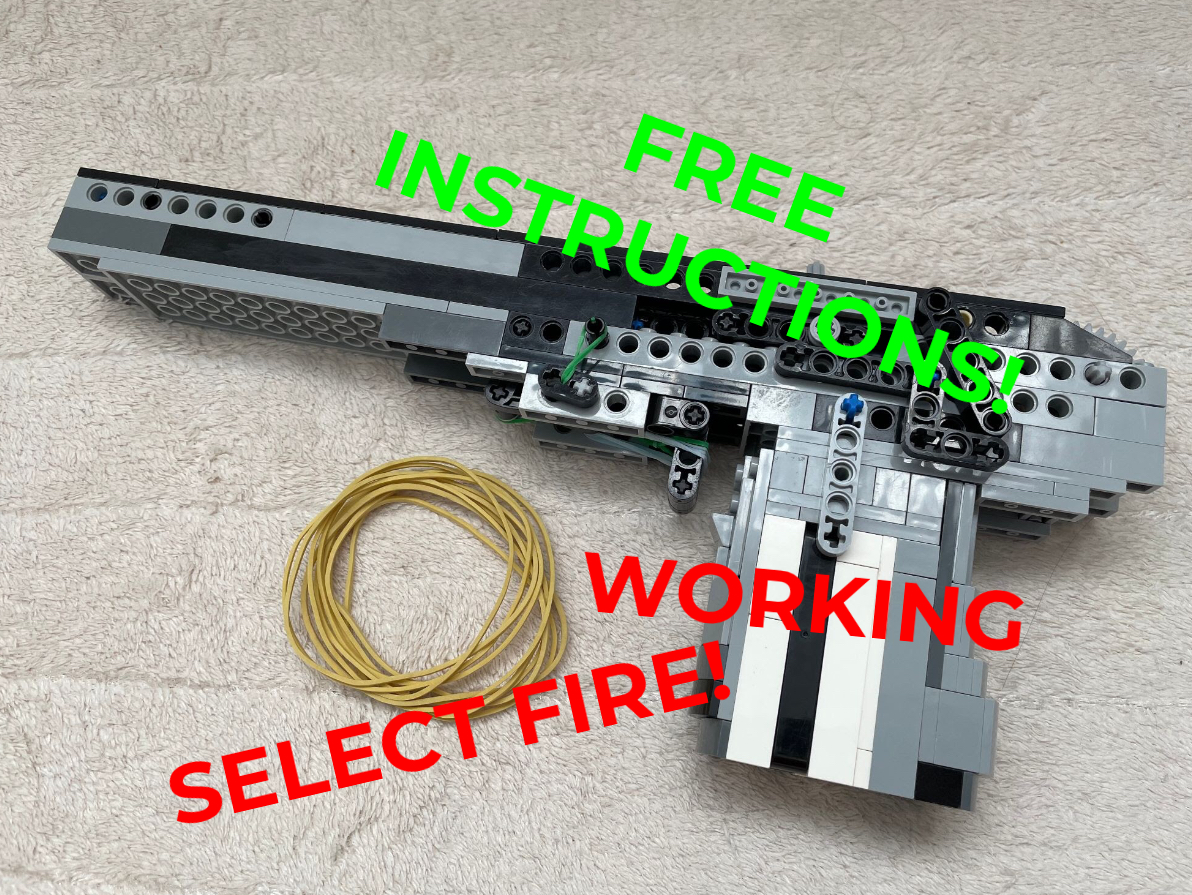 Lego Select Fire Blowback Rubber Band Pistol. (MOC-87444) - LEGO MOC ...