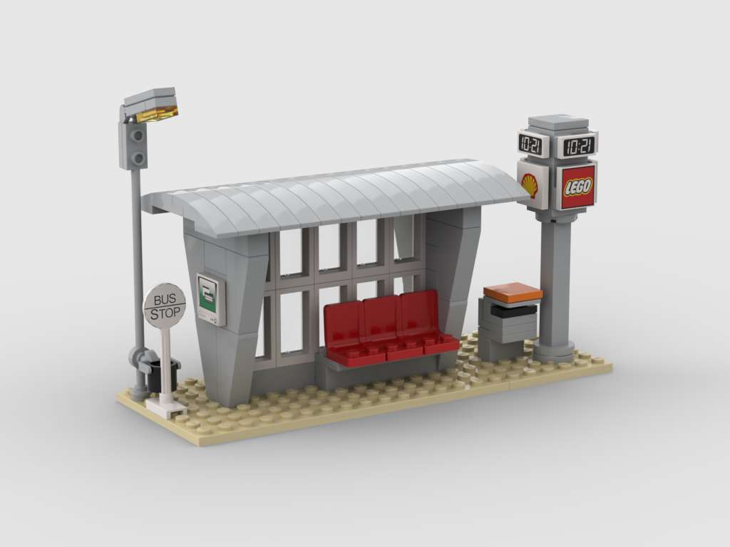 60iger Jahre Bushaltestelle  - 1960s bus stop