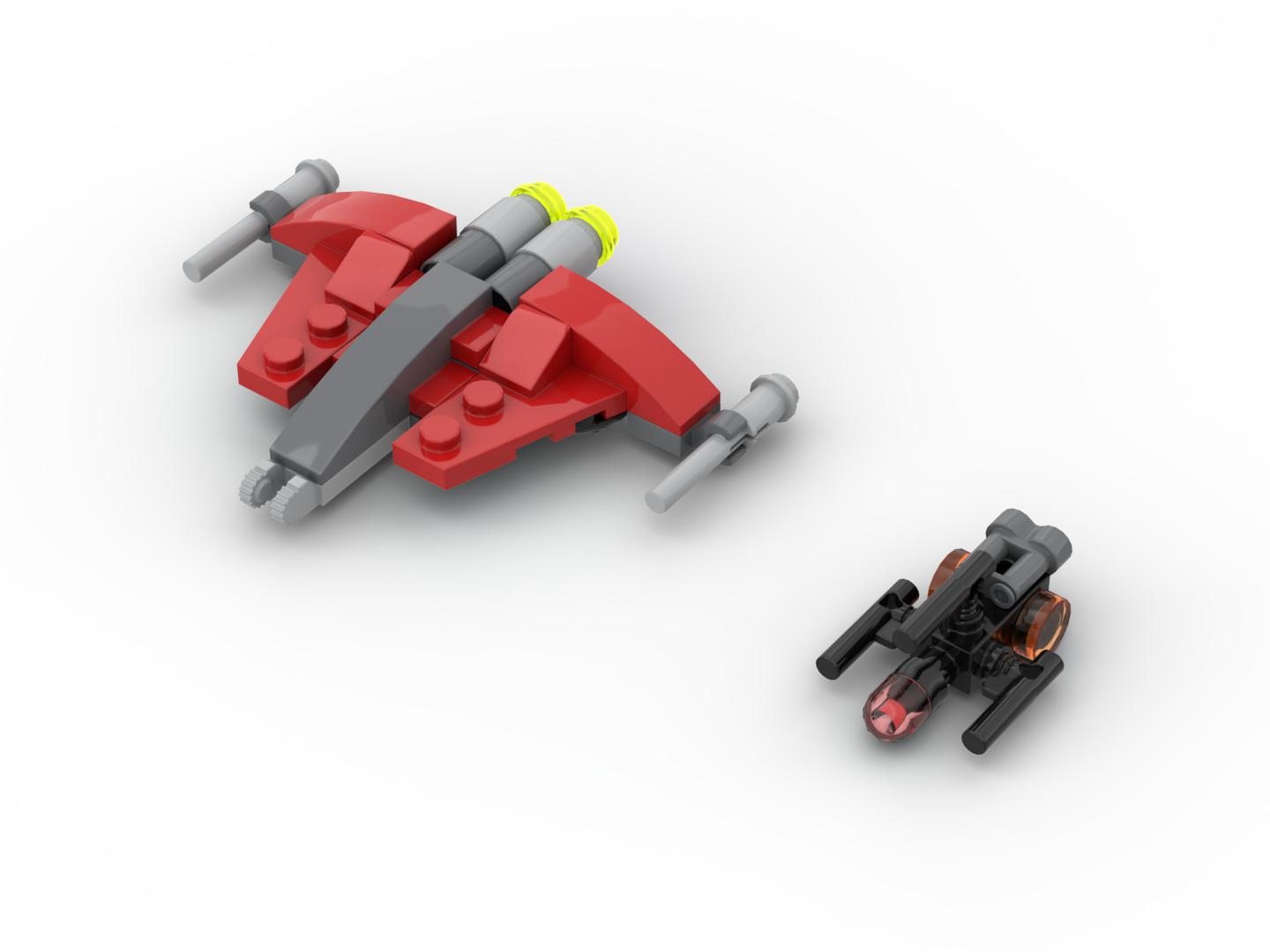 Mini starfighter with drone wingman (75001 alternate)