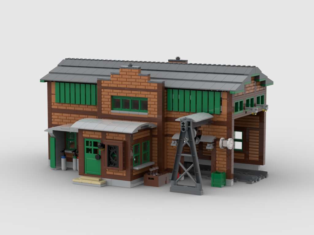 Eisenbahn Lokschuppen 1-ständig / Railway engine shed