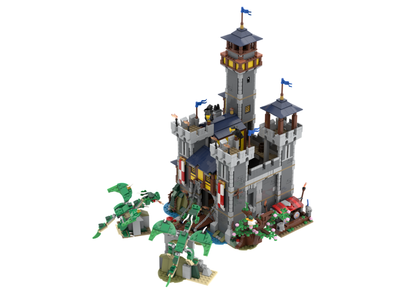 Attack of the castle by the dragons