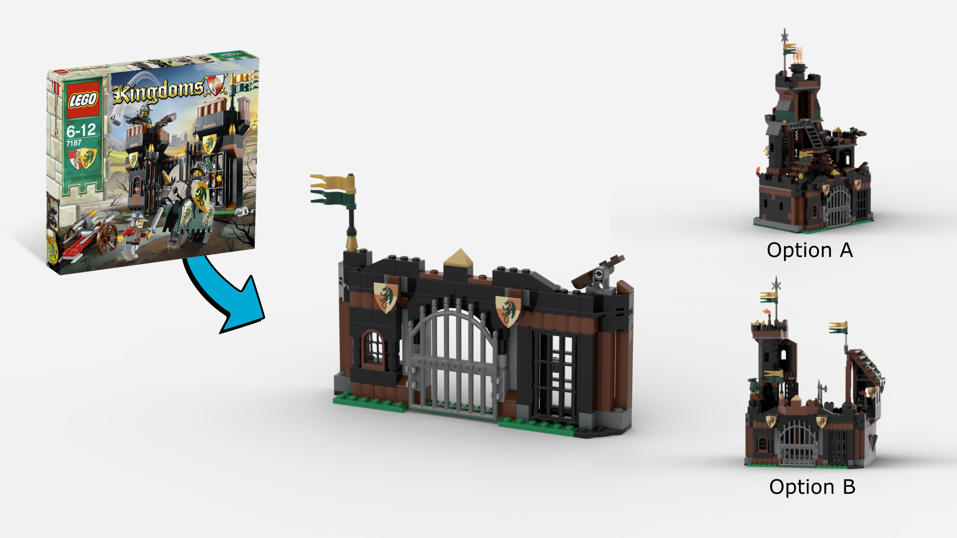 Castle Wall with Gate for 7947-1 from 7187