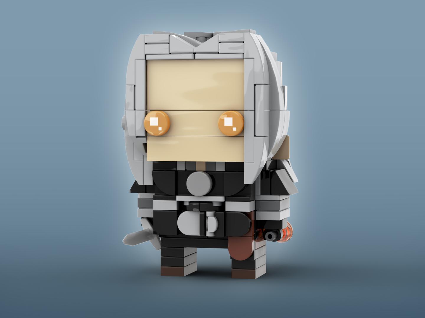 Geralt of Rivia Brickheadz LEGO MOC - Netflix The Witcher
