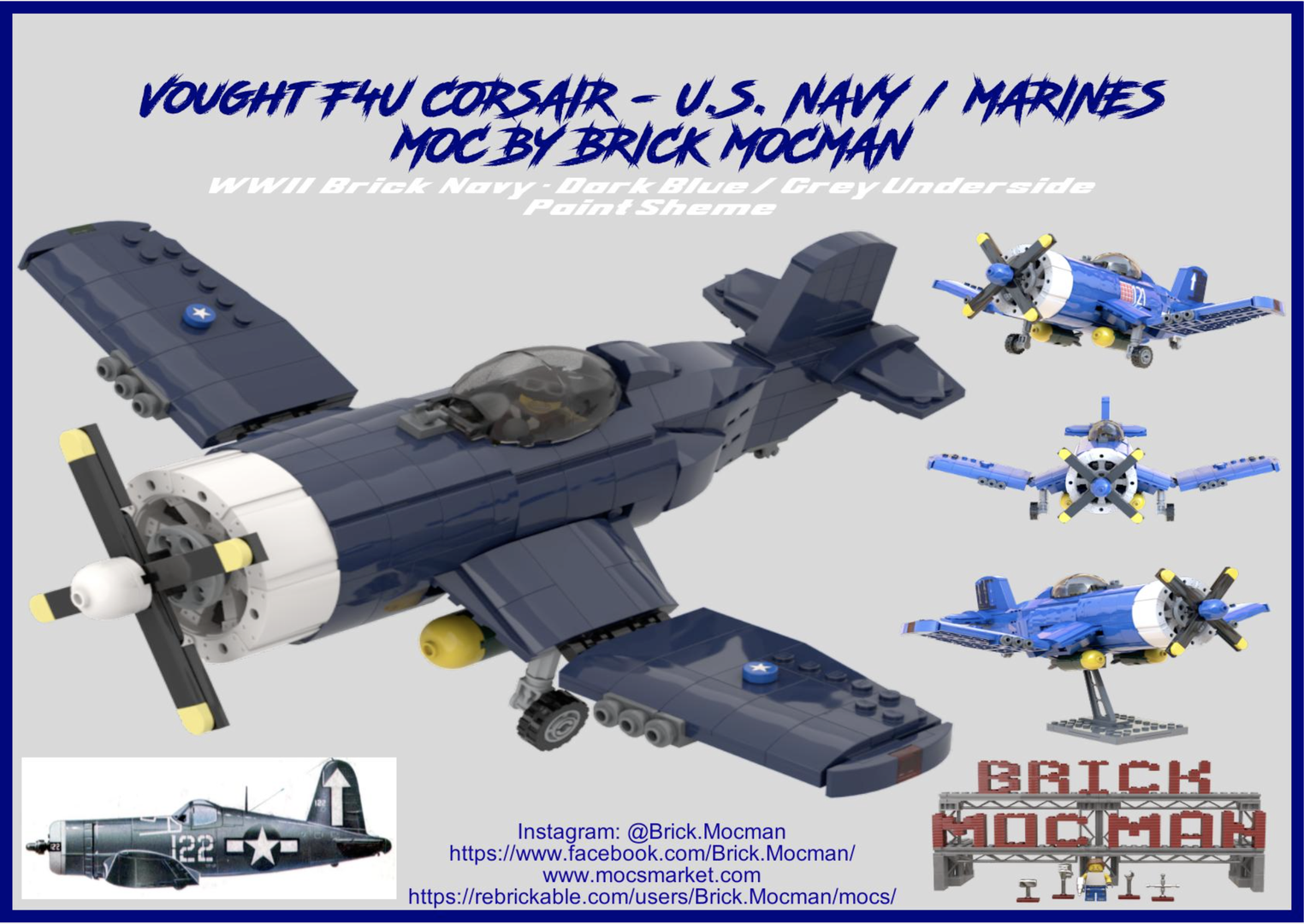 Vought F4U Corsair - Dark Blue/Grey - U.S. Navy/Marines (V2.0)