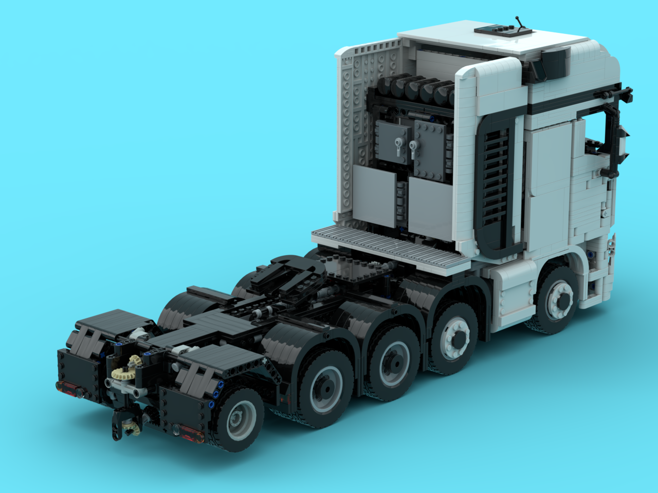 Additional Axle for Moc Benz Mercedes 4163 truck  8X4 to 10X4