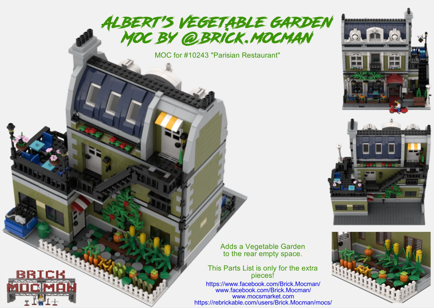 Albert's Garden - Backyard MOC for set #10243 "Parisian Restaurant"