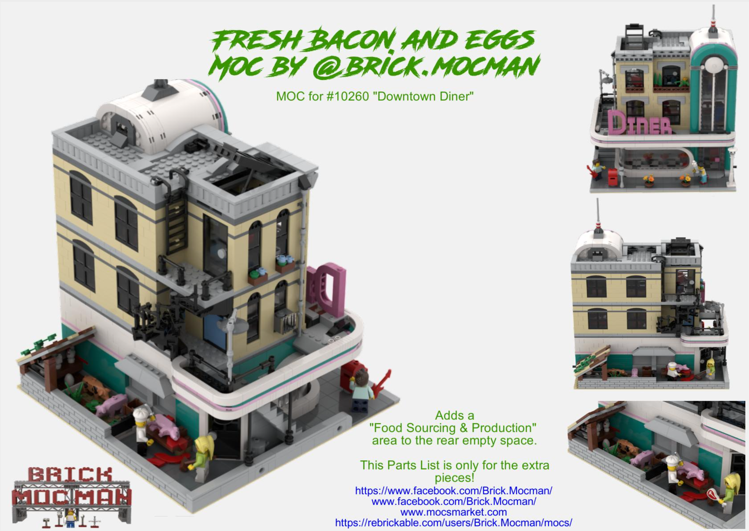 Fresh Bacon &amp; Eggs - Backyard MOC for #10260 "Downtown Diner"