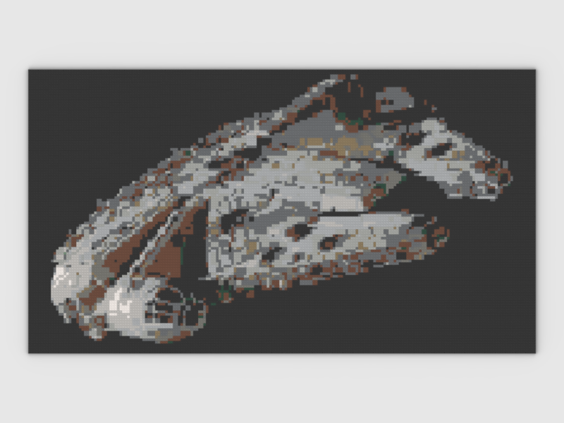 Mosaic of the legendary Millenium Falcon