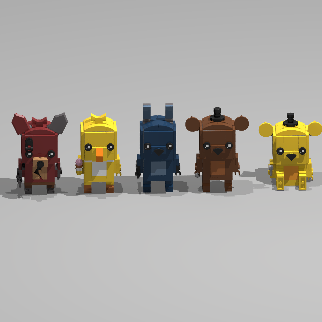 brickheadz Pack Freddy chica Bonnie Foxy G.Freddy and secret Brickheadz