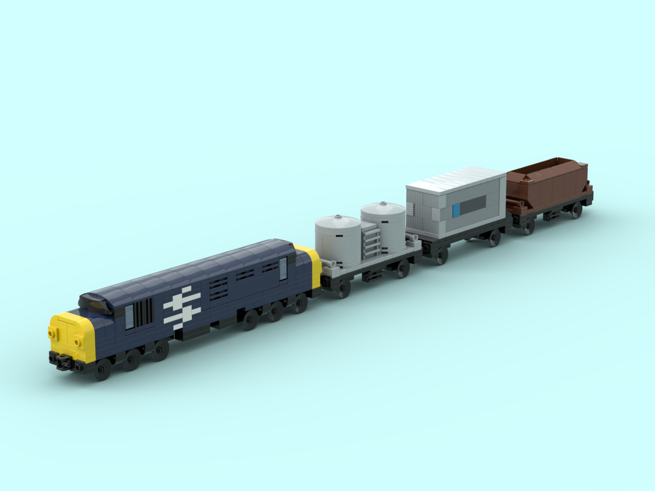 4 Wide BR Class 37 Freight Train