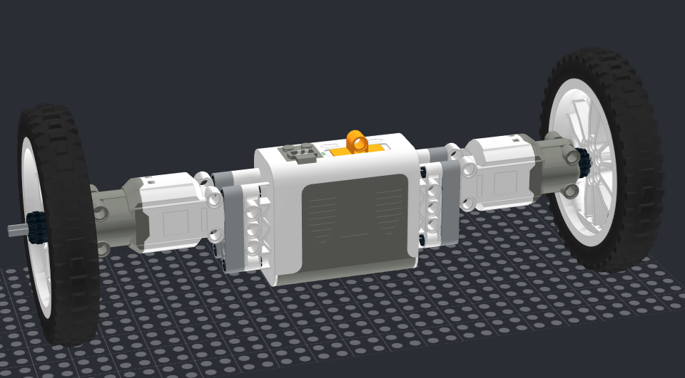 two wheels car with power funtions