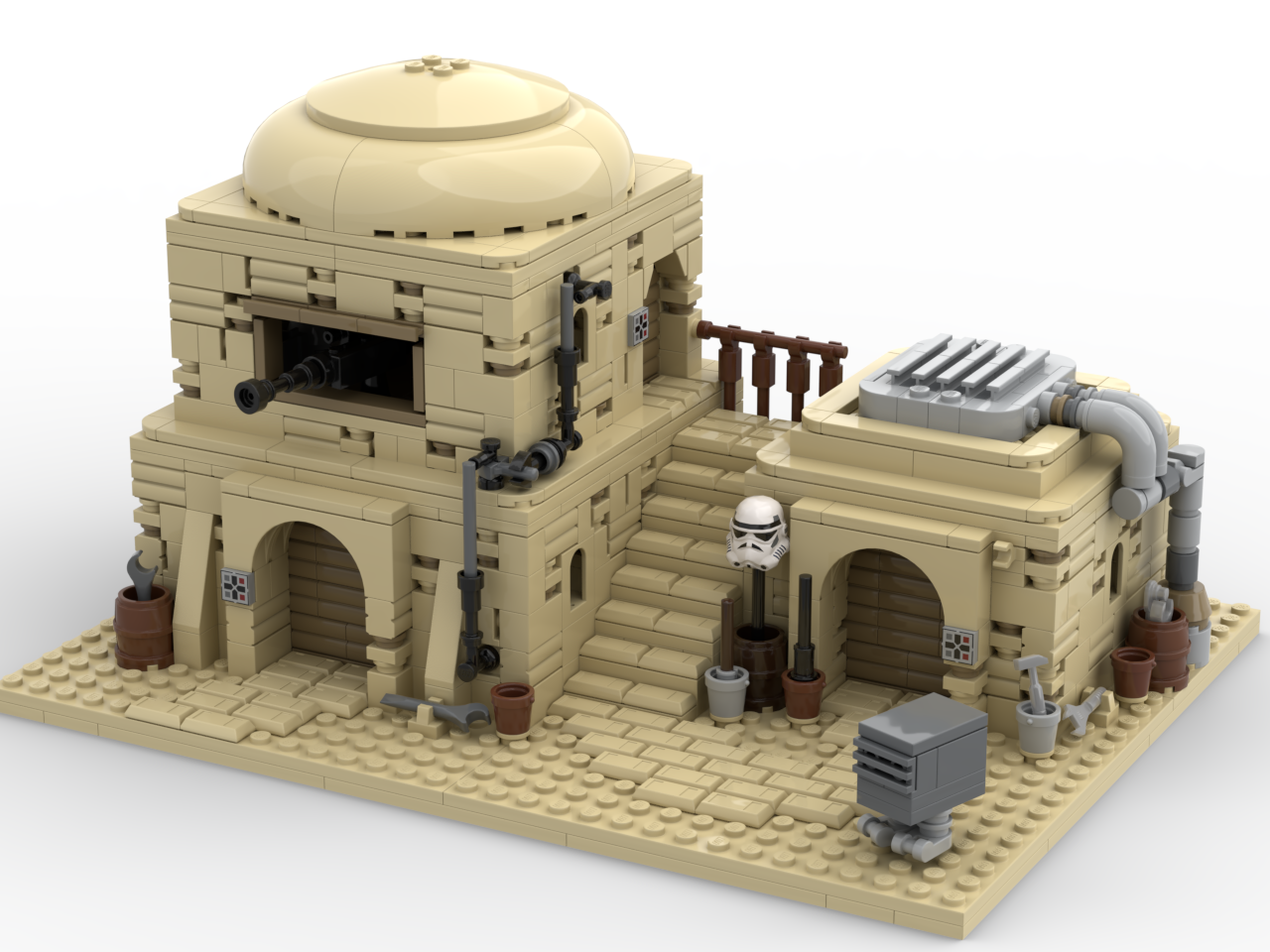 Tatooine Modular Building with Interior - Desert House