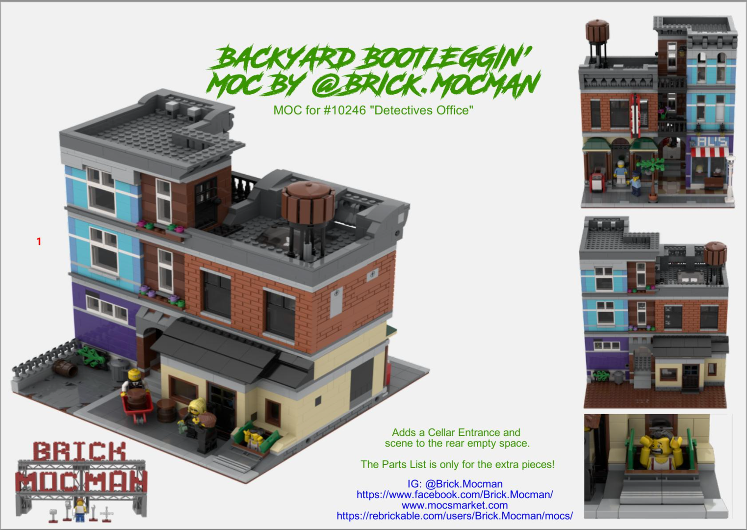 Backyard Bootleggin - Backyard MOC for set #10246 "Detectives Office"