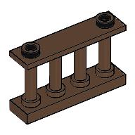 Fence Spindled 1 x 4 x 2 [2 Top Studs]