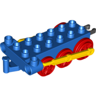 Duplo Train Chassis with Yellow Drive Rod and Red Wheels