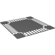 Image of part Baseplate 32 x 32 with 6-Stud Crossroads with White Dashed Lines and Crosswalks Print