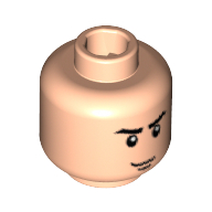 Minifig Head, Eyebrows, Chin Dimple Print [Blocked Open Stud]