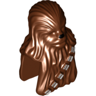Minifig Head Special, Wookiee with Silver Bandolier / Black Nose Print