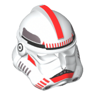 Helmet Clone Trooper Phase 2, Open Front, Red Stripe and Mouth Markings Print