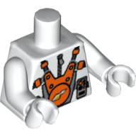 Torso Astronaut with Orange and Silver Print, White Arms and Hands