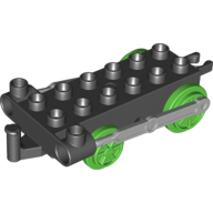 Duplo Train Chassis with Light Bluish Gray Drive Rod & 4 Bright Green Wheels