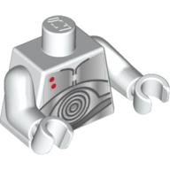 Torso Droid with Panels, Concentric Circles and 2 Red Spots Print (K-3PO) White Arms and Hands