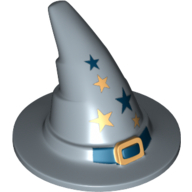 Hat, Wizard, Gold Buckle and Stars Print