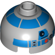 Brick Round 2 x 2 Dome Top with Blue Print (R2-D2)
