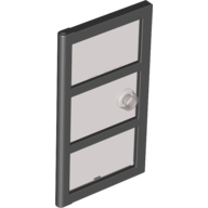 Door 1 x 4 x 6 with 3 Panes and Stud Handle with Trans-Black Glass