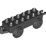 Duplo Train Base 2 x 6 with Light Bluish Gray Train Wheels and Moveable Hook