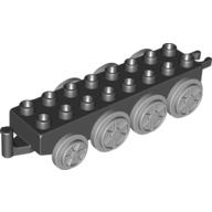 Duplo Train Base 2 x 8 with 8 Light Bluish Gray Wheels & Movable Hook