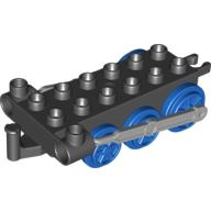 Duplo Train Chassis with Light Bluish Gray Drive Rod and Blue Wheels