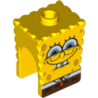 Minifig Head Special, SpongeBob with Half-Open Eyes Print