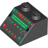 Slope 45° 2 x 2 with Complex Control Panel with Red and Green Lamps Print