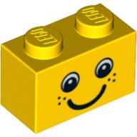 Brick 1 x 2 with Eyes, Freckles and Smile Print
