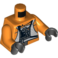 Torso Rebel Pilot with Flight Suit Print, Orange Arms, Black Hands