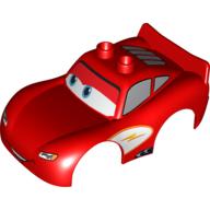 Duplo Car Body 2 Top Studs & Spoiler with Cars Lightning McQueen, No Rust-Eze Logo Print