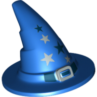 Hat, Wizard, Silver Buckle and Stars Print