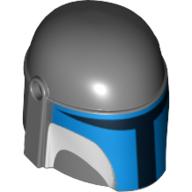Helmet Mandalorian with Holes, Blue and White Print