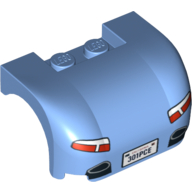 Vehicle Body, Wheel Arch / Mudguard 3 x 4 x 1 2/3 Curved with Back with Tail Lights, Exhaust and '301PCE' License Plate Print