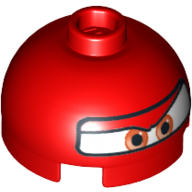Brick Round 2 x 2 Dome Top with Eyes and F1 Helmet Print (Francesco)
