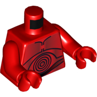 Torso Droid with Black Concentric Circles and Plates Print (R-3PO), Red Arms and Hands