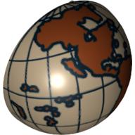 Dome Hemisphere 2 x 2 with Cutout with Reddish Brown Americas and South Pacific Globe Print