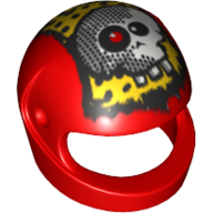Helmet, Standard with Red Eyed Skull Print