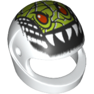 Helmet, Standard with Lime Lizard Head Print [Nitro Nick]