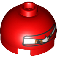 Brick Round 2 x 2 Dome Top with Squinting Eyes and F1 Helmet Print [Francesco]