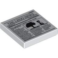 Tile 2 x 2 with Newspaper 'THE LEGO NEWS volume 3' Print